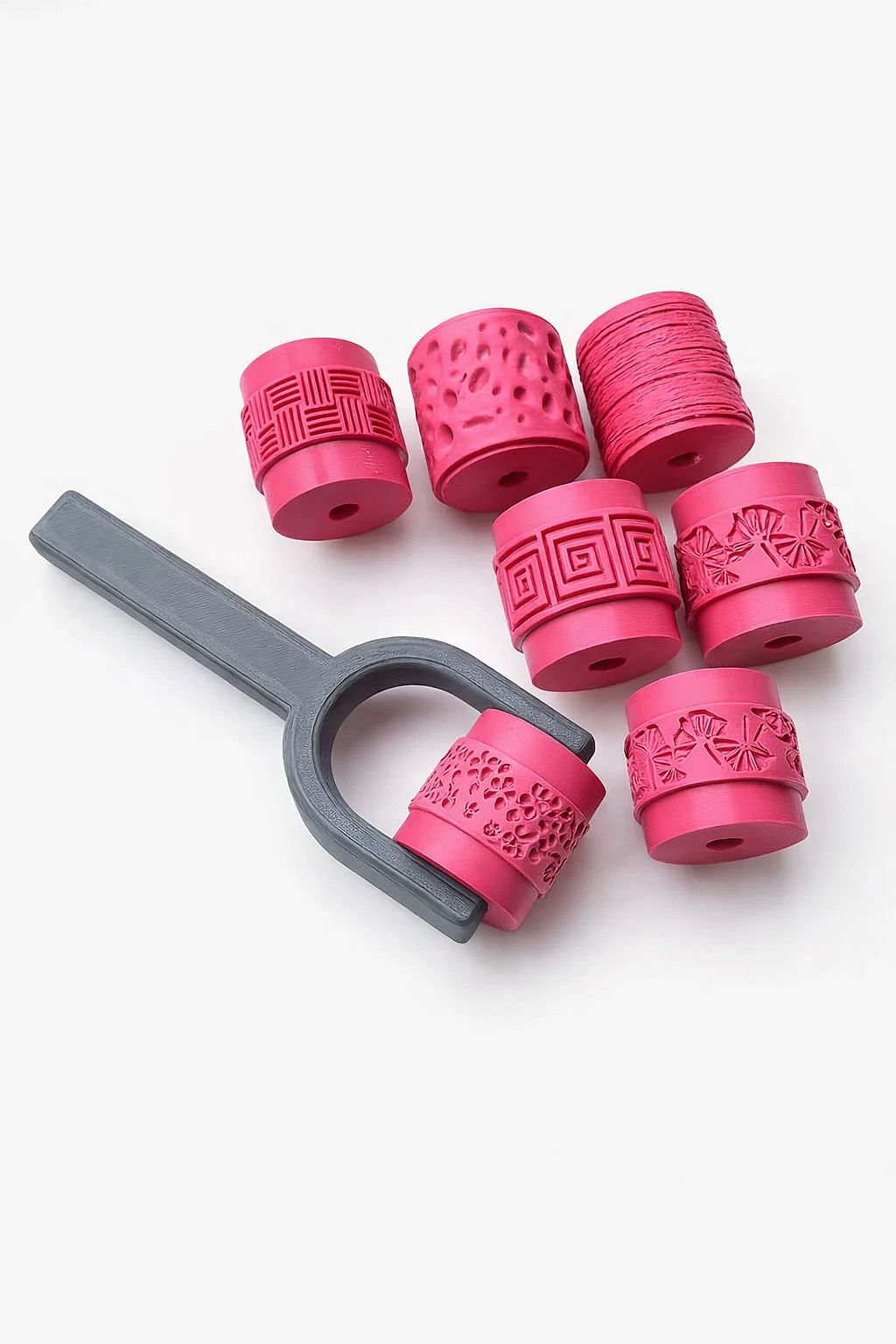 Interchangeable Texture Roller Set – 6 Designs with Handle | InDecorBD