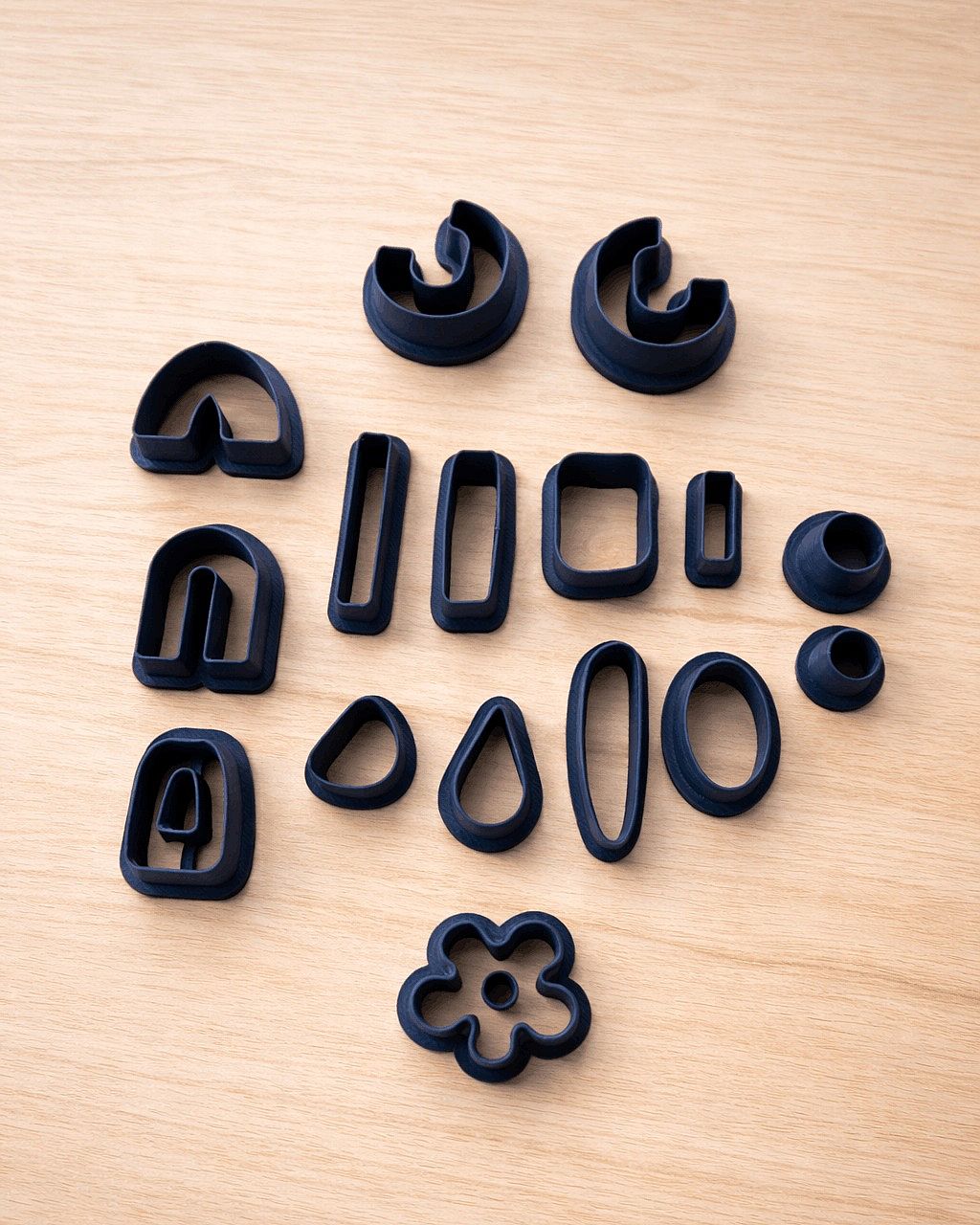 Polymer Clay Earring Cutters Set – 15 Pcs (Multi-Shape)