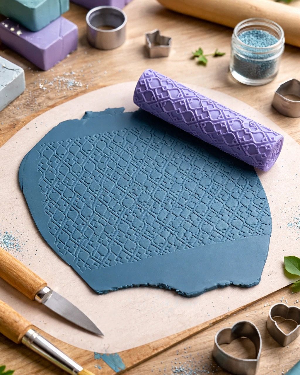 Multipurpose Texture Roller for Cookie, Chocolate, Clay & Fondant – 3D Printed Pattern Roller (Engraved & Raised Version)