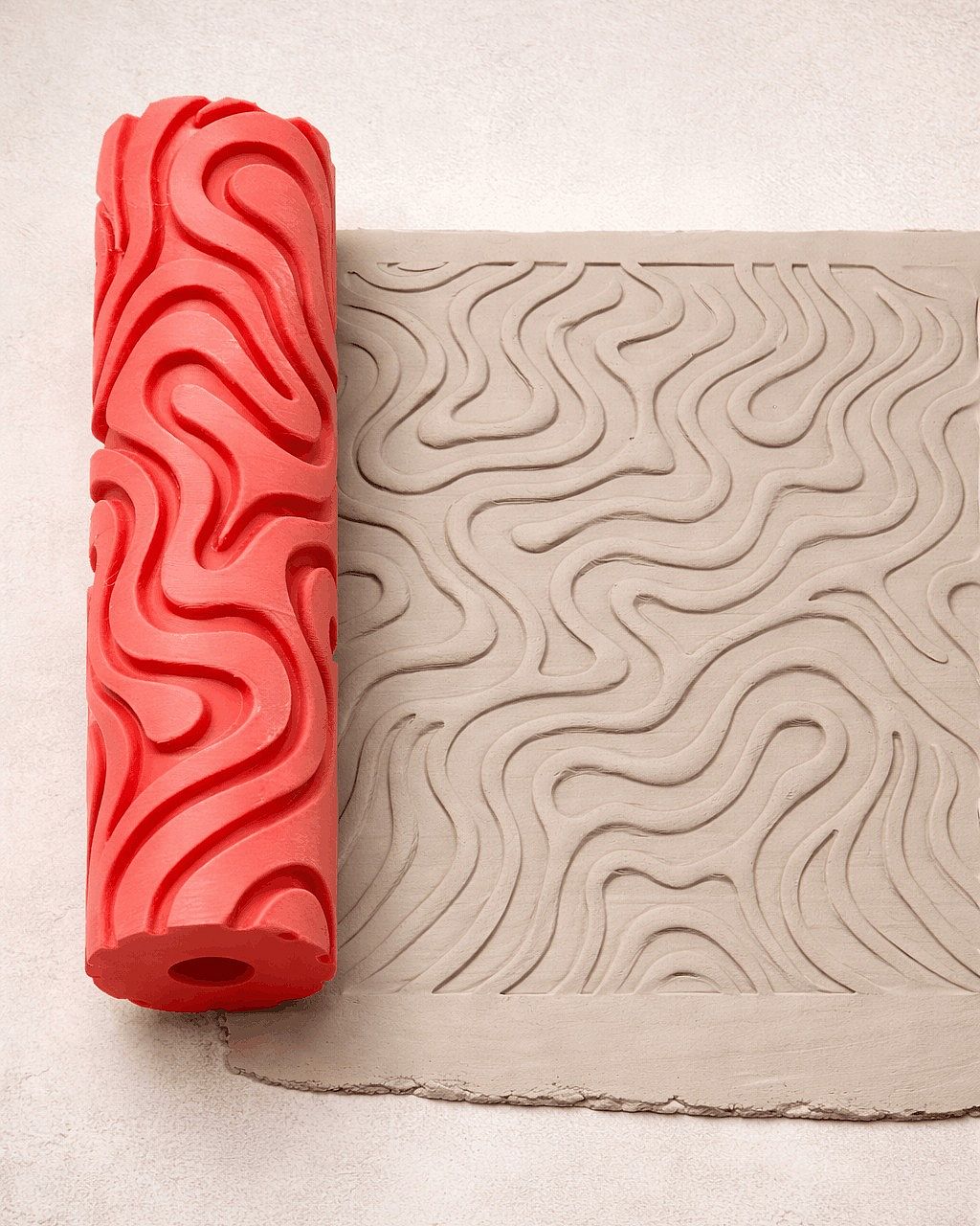 Abstract Flow Pattern Texture Roller – 12 cm Clay, Fondant & Pottery Imprint Tool | InDecorBD