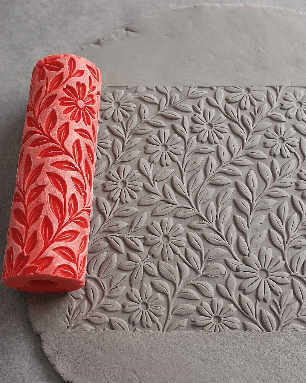 Daisy Canopy Pattern Texture Roller – 12 cm Clay, Fondant & Pottery Imprint Tool | InDecorBD