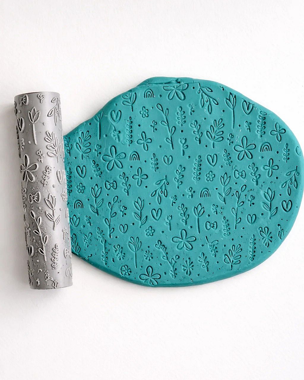 Floral Flower Design Texture Roller – 10 cm Clay, Fondant & Pottery Imprint Tool | InDecorBD