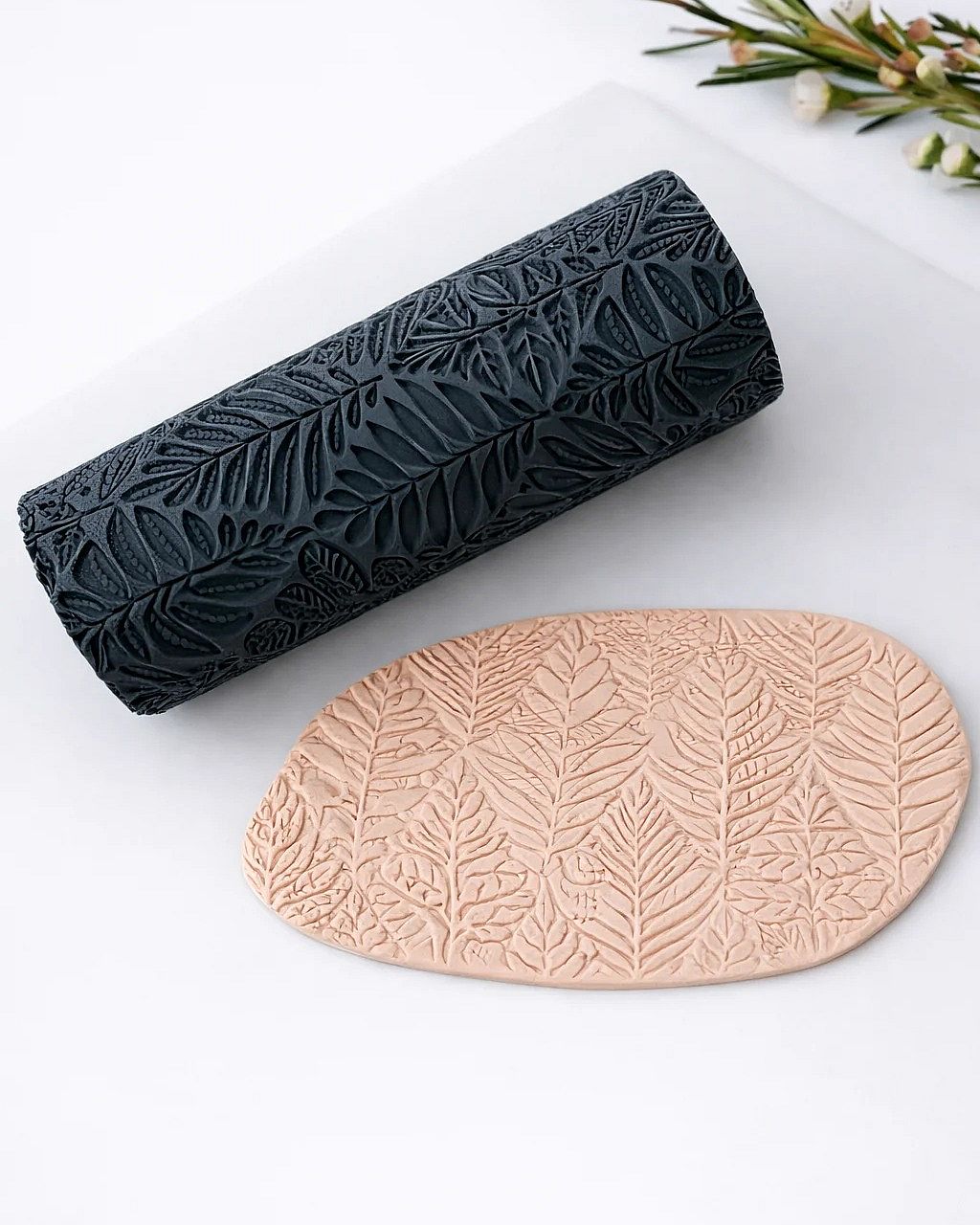 Leaf Texture Roller (Botanical) — Food‑Safe (cookies, fondant, buttercream)