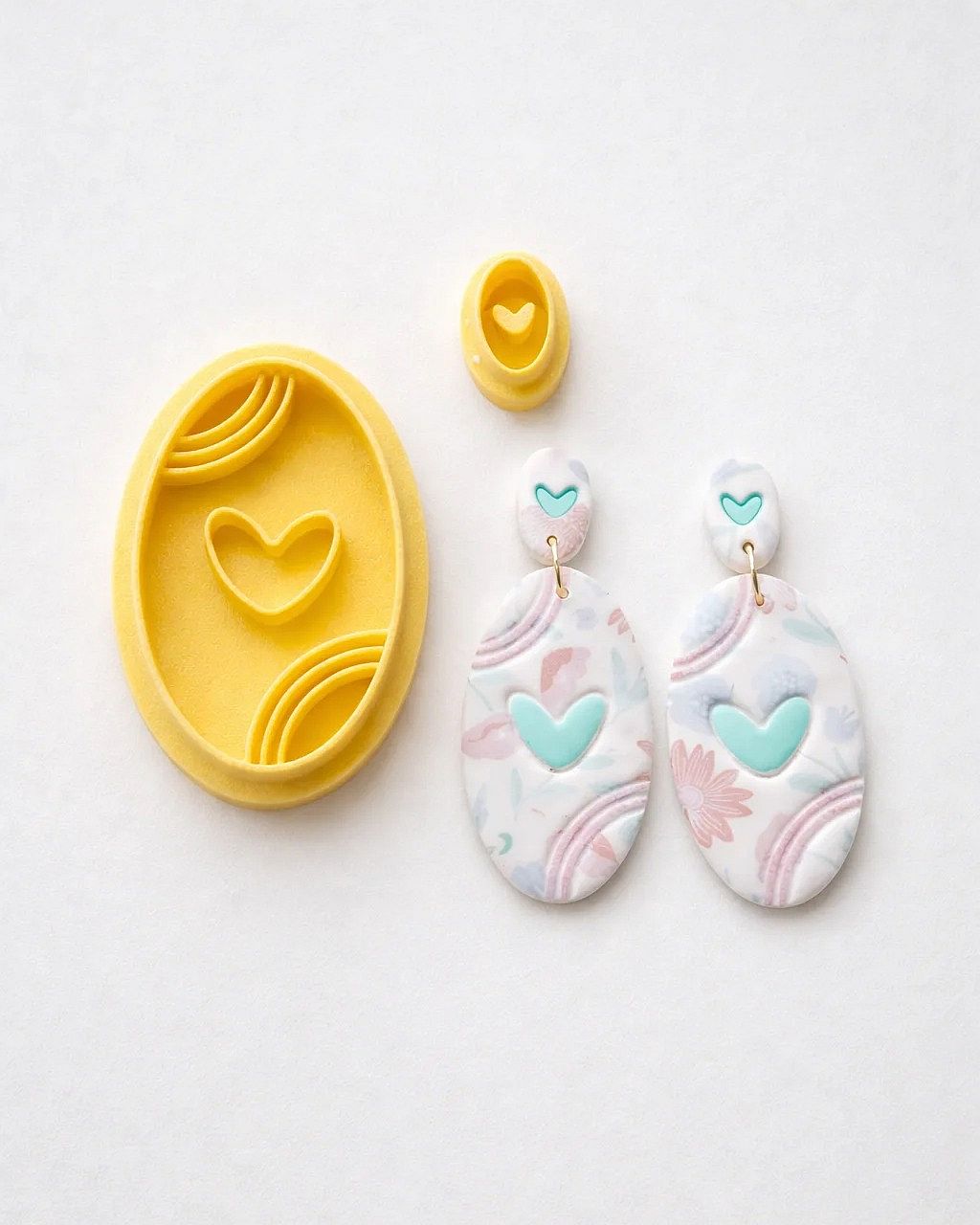 Retro Heart Polymer Clay Cutter Set – 2 Pcs Jewelry & Craft Tool | InDecorBD