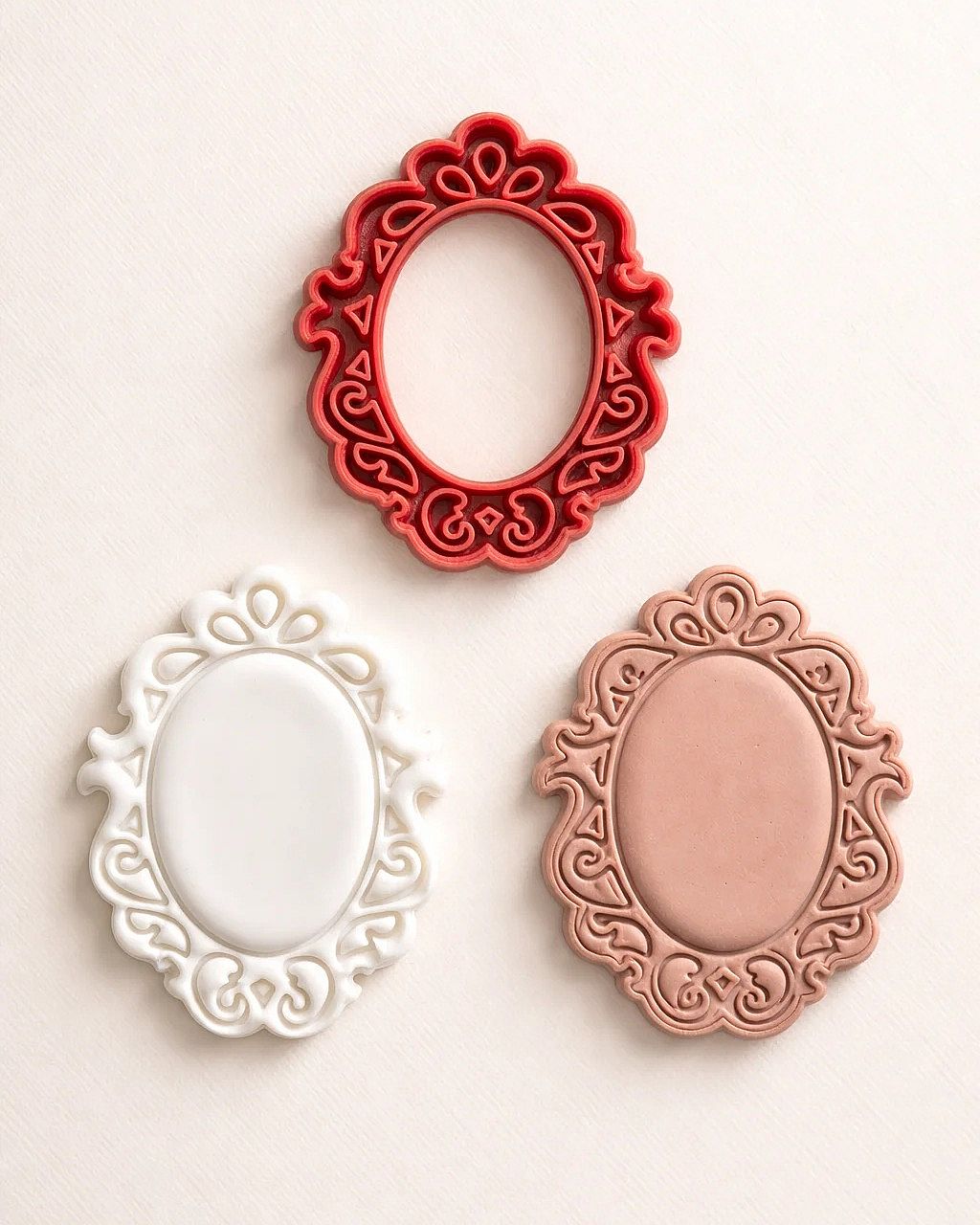Vintage Frame Polymer Clay Cutter – Oval Decorative Design | InDecorBD